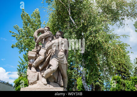 Wolgograd, Russland - 26. MAI 2019: Skulptur der Krieger in Mamayev Hill, Russland Stockfoto