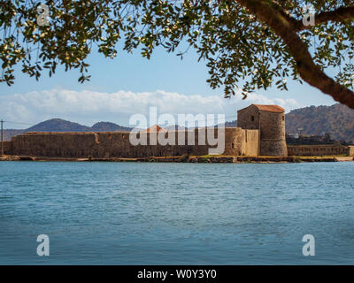 Buthrotum dreieckige Venezianische Burg, Butrint - Albanien. Stockfoto