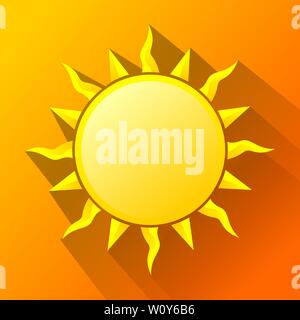 Sun Symbol in flachen von web Sammlung Symbol kann für UI, UX verwendet werden. Sonne, Wärme. Einfache, saubere, flache lange Schatten Symbol Illustration für Web Design Stockfoto