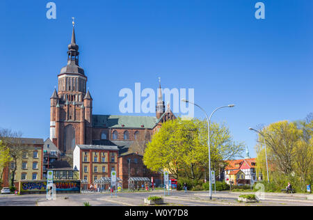 Historischen Marienkirche in der Hansestadt Stralsund, Deutschland Stockfoto