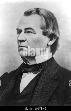 Andrew Johnson (1808-75), 17. Präsident der Vereinigten Staaten, Kopf und Schultern Portrait, Fotografie von Abraham Bogardus, New York, 1865 Stockfoto