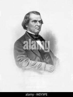 Andrew Johnson (1808-75), 17. Präsident der Vereinigten Staaten, Kopf und Schultern Portrait, Gravieren, J.H. Bufford, 1865 Stockfoto