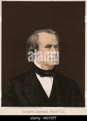 Andrew Johnson (1808-75), 17. Präsident der Vereinigten Staaten, Kopf und Schultern Portrait, Lithographie, Bingham & Todd, Hartford, Conn, 1866 Stockfoto
