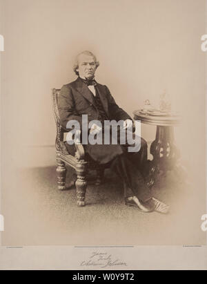 Andrew Johnson (1808-75), 17. Präsident der Vereinigten Staaten, sitzt, Portrait, Foto von Alexander Gardner, Washington DC, USA, 1866 Stockfoto