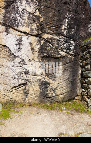 Sayaqmarka Inka Ruinen, Inca Trail, Tag 3, Pacay Mayo Alto über Abra de Runku Racay Pass und Ruinen, Sayacmarca Ruinen, puyupatamarca Ruinen und Winay Weg Stockfoto