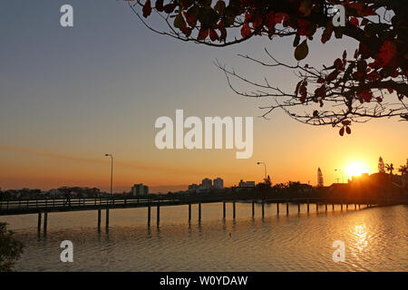 Dies ist die Lagune der Violão, in der Stadt Torres entfernt, an der Nordküste von Rio Grande do Sul, das ist der einzige Strand in der s Stockfoto