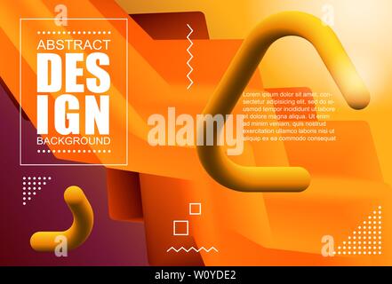 Abstrakte moderne Design 3D-Form. Flüssige wave Hintergründe für Poster, Präsentation und Web Banner Stock Vektor