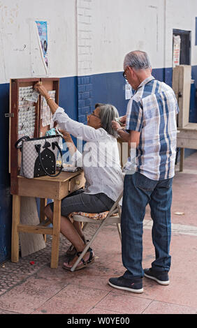 Lottery ticket Anbieter in David, die Hauptstadt der Provinz Chiriqui Panama Stockfoto