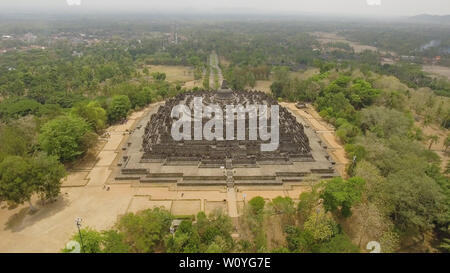 Luftaufnahme buddhistischen Tempel Borobudur in Java Yogjakarta, Indonesien. touristische Attraktion, UNESCO-Welterbe. Candi Borobudur Stockfoto