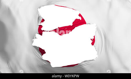 Tattered Japan Flagge, weißer Hintergrund, 3D-Rendering Stockfoto