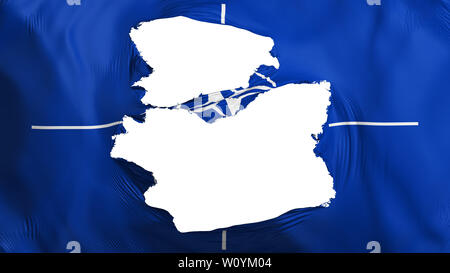 Tattered North Atlantic Treaty Organisation Flagge, weißer Hintergrund, 3D-Rendering Stockfoto