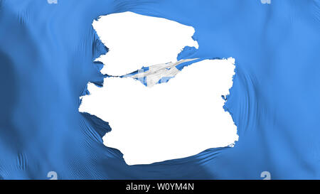 Tattered Somalia Flagge, weißer Hintergrund, 3D-Rendering Stockfoto