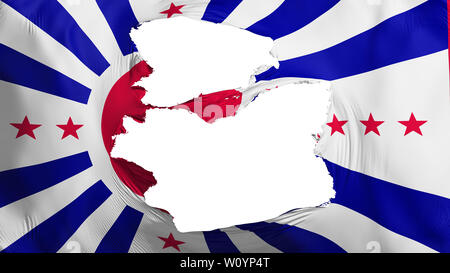 Tattered Japan amerikanische Flagge, weißer Hintergrund, 3D-Rendering Stockfoto