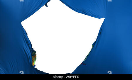 Risse in Vermont State Flag, weißer Hintergrund, 3D-Rendering Stockfoto