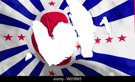 Ragged Japan amerikanische Flagge, weißer Hintergrund, 3D-Rendering Stockfoto