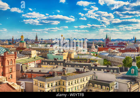 Luftaufnahme im historischen Zentrum von Moskau, Russland. Stockfoto