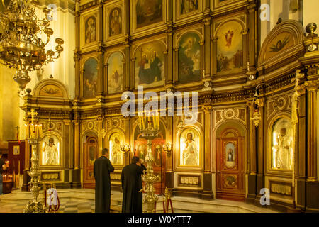 Symbole in St Nichola der serbisch-orthodoxen Kirche, alte Kotor, Montenegro Stockfoto