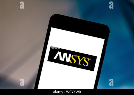 Brasilien. 1. Juni 2019. In diesem Foto Illustration der ANSYS-Logo wird auf dem Smartphone angezeigt. Credit: Rafael Henrique/SOPA Images/ZUMA Draht/Alamy leben Nachrichten Stockfoto
