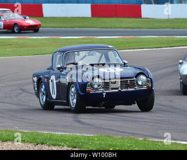 Alan Ross-Jones, Daniel Ross-Jones, Triumph TR4, GT und Sportwagen Cup, Pre-66 GT Autos, Pre-63 Sportwagen, Donington historische Festival, Mai 2019, Motor Stockfoto