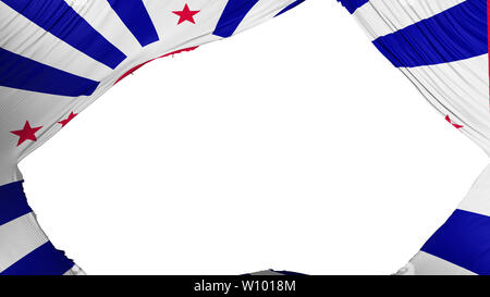 Unterteilt Japan amerikanische Flagge, weißer Hintergrund, 3D-Rendering Stockfoto