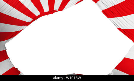 Unterteilt Japan Rising Sun war Flagge, weißer Hintergrund, 3D-Rendering Stockfoto