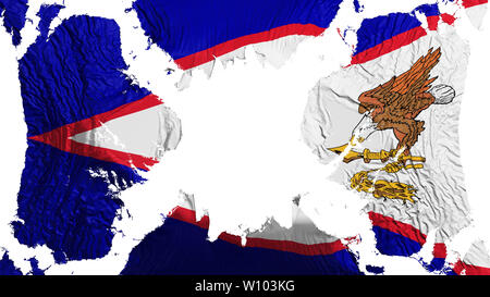 Amerikanisch-samoa, zerrissene Flagge im Wind flattern Stockfoto