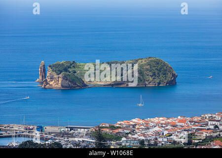 Blick aus den Bergen von Vila Franca do Campo, Sao Miguel, Azoren Archipel, Portugal Stockfoto