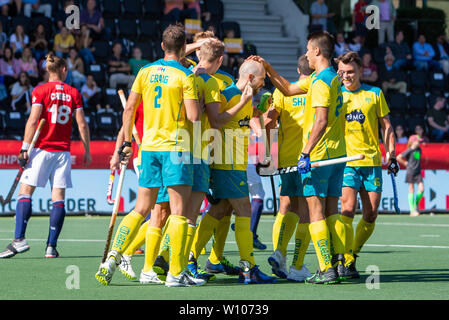 28. Juni 2019 in Amsterdam, Die Niederlande FIH-Pro League Australien V England FIH-Pro League 2019 Australien gezählt Stockfoto