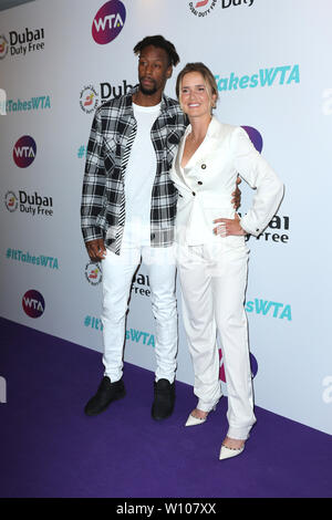 Gael Monfils und Elina Svitolina, WTA Summer Party, Jumeirah Carlton Tower, London, UK, 28. Juni 2019, Foto von Richard Goldschmidt Stockfoto