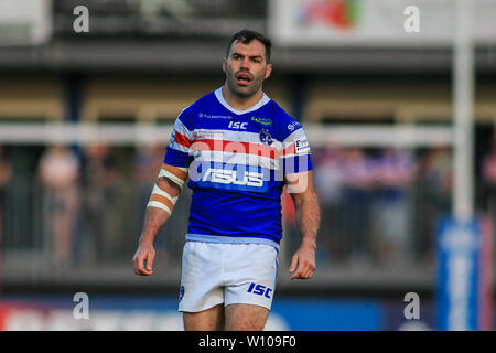 28. Juni 2019, die Mobile Rakete Stadion, Wakefield, England; Betfred Super League, Runde 20, Wakefield Trinity vs Huddersfield Riesen; Anthony England Wakefield Trinity während des Spiels Credit: Craig Milner/News Bilder Stockfoto