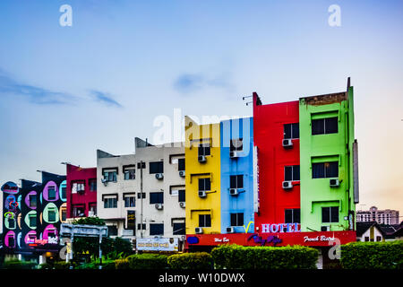 Malaysia, Johor Bahru-Apr 7,2019: Johor Bahru City street scene. Stockfoto