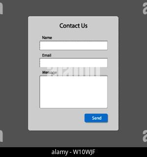 Kontaktformular Seite Vorlage isoliert. Für Ihr Design Template Stock Vektor