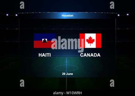 Haiti vs Kanada Fußball-Anzeigetafel broadcast Grafik Fußball-Vorlage Stock Vektor