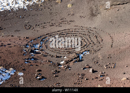 Spirale der Felsen an der Unterseite der Krater des Vulkan Ätna, Sizilien, Catania, Italien (Toscana, Italia) Europa Stockfoto