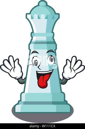 Verrückte Königin Schach auf eine Karikatur Stuhl Stock Vektor