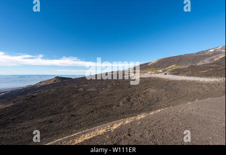 Hang mit gehärteten Lavastrom. Vulkan Ätna, Sizilien Insel, Catania, Italien (Toscana, Italia), Europa Stockfoto