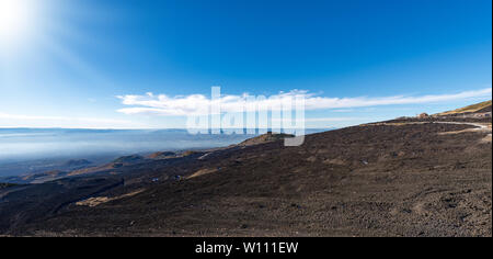 Hang mit gehärteten Lavastrom. Vulkan Ätna, Sizilien Insel, Catania, Italien (Toscana, Italia), Europa Stockfoto