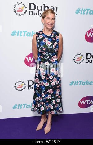 London, Großbritannien. 28 Juni, 2019. LONDON, GROSSBRITANNIEN. Juni 28, 2019: Chris Evert für die WTA-Sommerfest 2019 im Jumeirah Carlton Tower Hotel, London anreisen. Bild: Steve Vas/Featureflash Credit: Paul Smith/Alamy leben Nachrichten Stockfoto