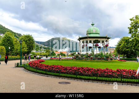 Musik pavillion im Stadtzentrum von Bergen, Norwegen Stockfoto