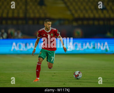 Juni 28, 2019: Hakim Ziyach Marokko während der 2019 Afrika Cup der Nationen Übereinstimmung zwischen Marokko und der Elfenbeinküste an der Côte d'Ivoire in Kairo, Ägypten. Ulrik Pedersen/CSM. Stockfoto