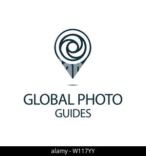 Photo Locator Kamera logo Template Design Stock Vektor