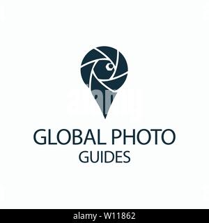 Photo Locator Kamera logo Template Design Stock Vektor