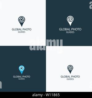 Photo Locator Kamera logo Template Design Stock Vektor