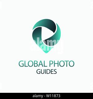 Photo Locator Kamera logo Template Design Stock Vektor