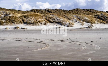 Spuren am Strand von Løkken, Norden Dänemark Stockfoto