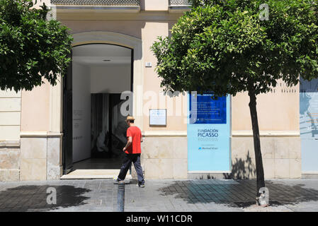 Das Picasso Birthplace Museum oder die Casa Natal Picasso Malaga an der historischen Plaza de la Merced, Malaga, Spanien Stockfoto