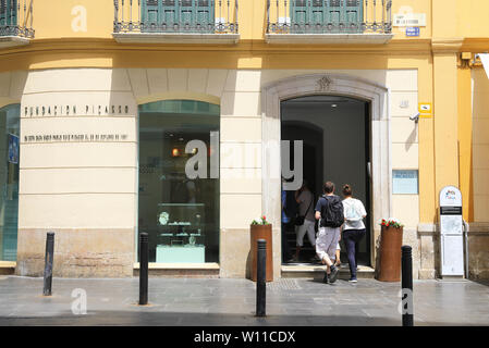 Das Picasso Birthplace Museum oder die Casa Natal Picasso Malaga an der historischen Plaza de la Merced, Malaga, Spanien Stockfoto