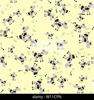 Süße lächeln Kühe nahtlose Muster, Cartoon Illustration eps 10. Stock Vektor