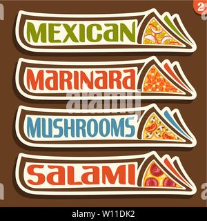 Vektor Etiketten für Pizza Stock Vektor