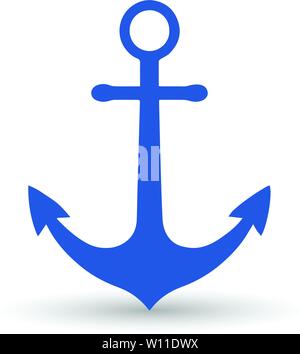 Anker icon-marine Symbol, Sicherheit Zeichen Flachbild-Symbol. Stock Vektor